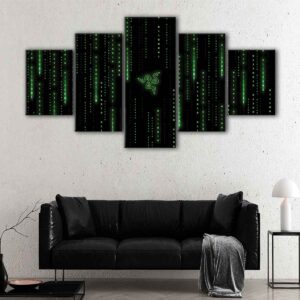 5 panels matrix razer canvas art