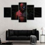 5 panels spider man vs venom canvas art