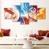 5 panels super saiyan warrior canvas art