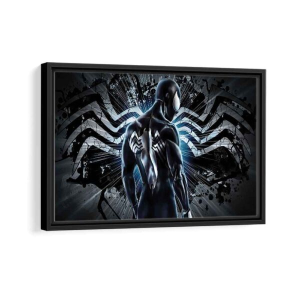 black spider man framed canvas black frame