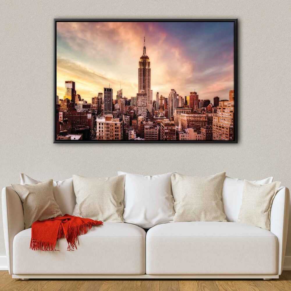 empire state building floating frame canvas