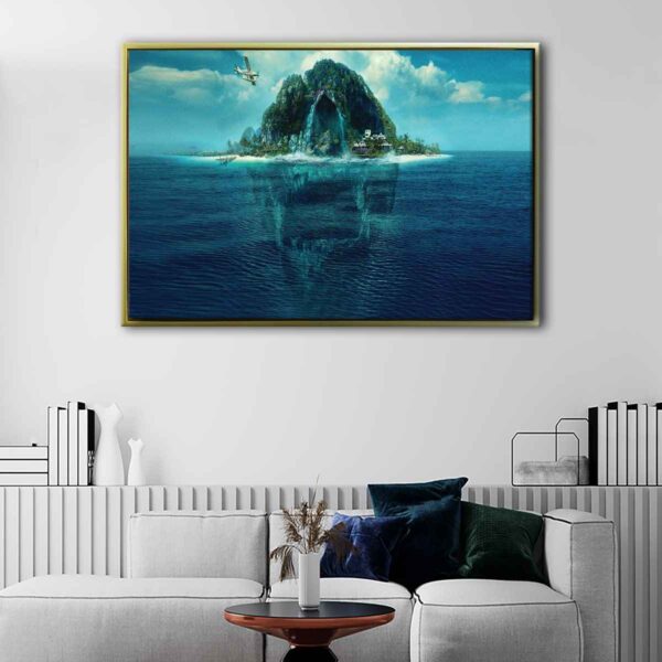 fantasy island floating frame canvas