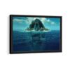 fantasy island framed canvas black frame