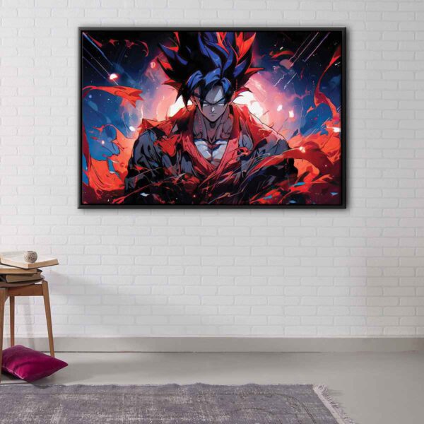 furious goku floating frame canvas