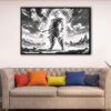 goku black and white floating frame canvas