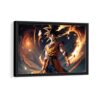 goku on fire framed canvas black frame