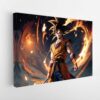 goku on fire stretched canvas