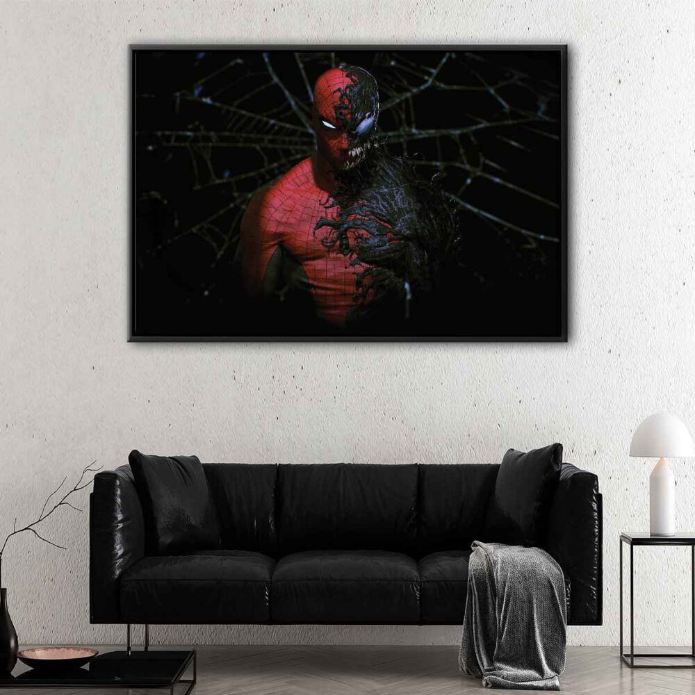 spider man vs venom floating frame canvas