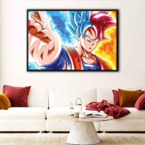 super saiyan warrior floating frame canvas