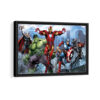 superhero league framed canvas black frame