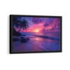 tropical beach framed canvas black frame