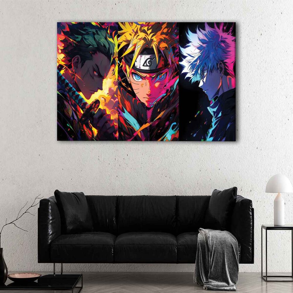 1 panel anime warriors canvas art