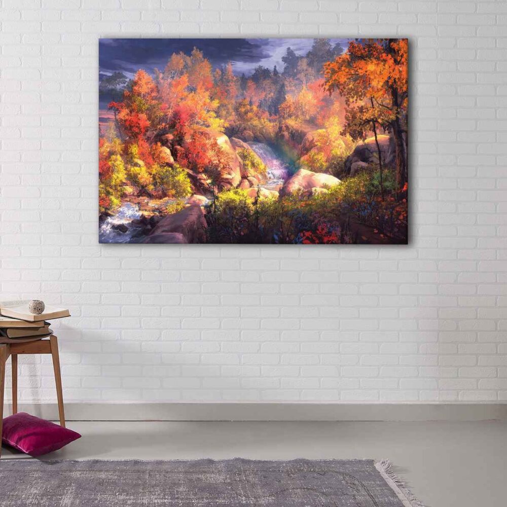 1 panel autumn forest canvas art