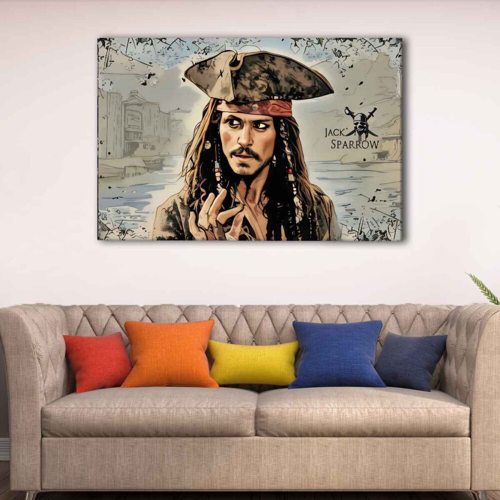 1 panel captain jack sparrow canvas art