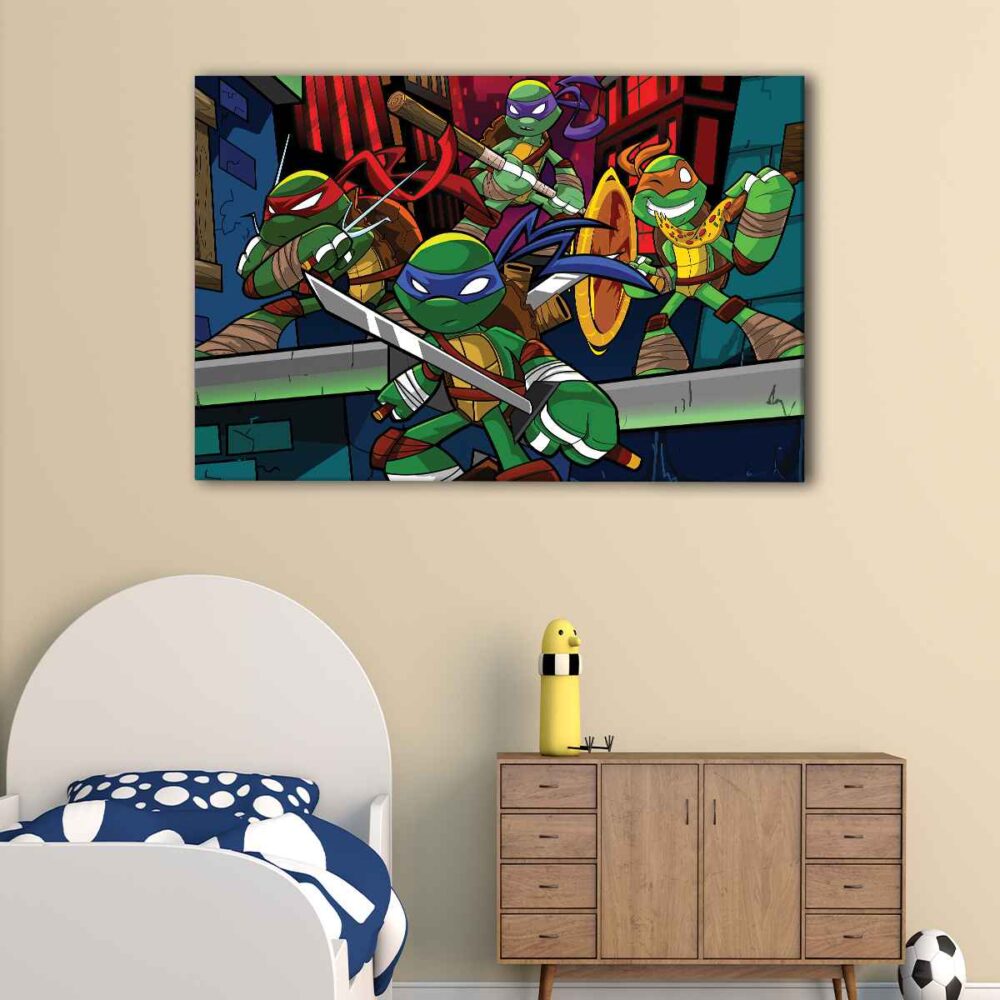 1 panel turtle ninja cartoon canvas art