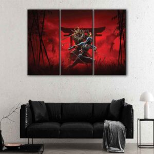 3 panels assassin’s creed shadows canvas art