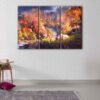 3 panels autumn forest canvas art