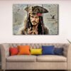 3 panels captain jack sparrow canvas art