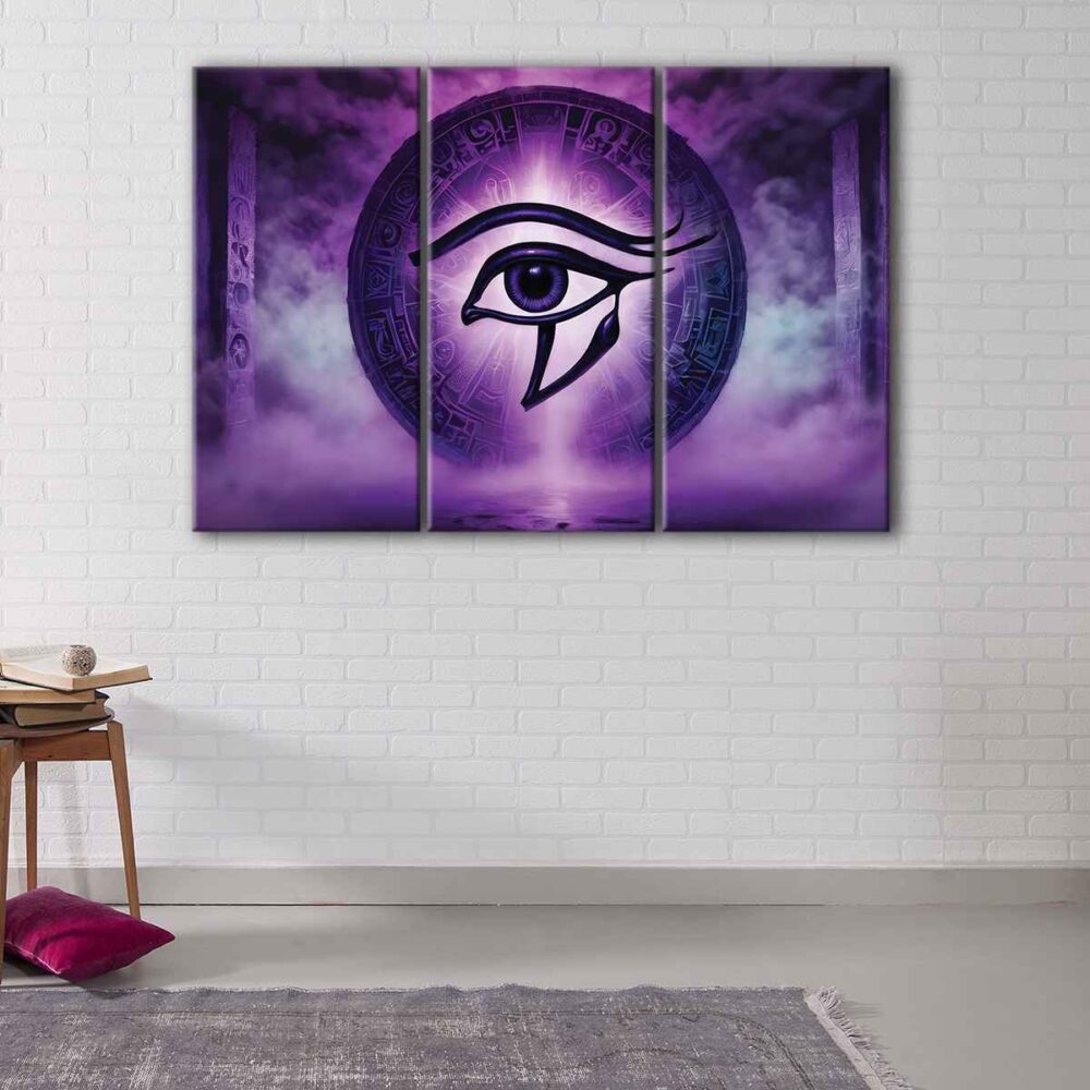 3 panels eye of horus canvas art