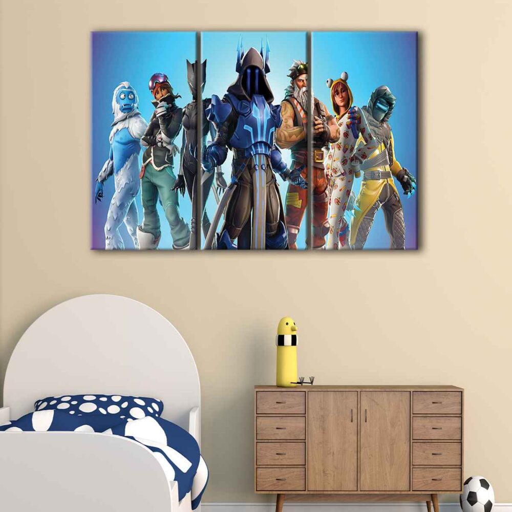 3 panels fortnite heroes canvas art