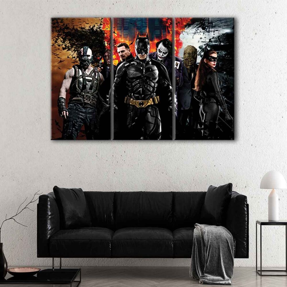 3 panels gotham's most wanted canvas art