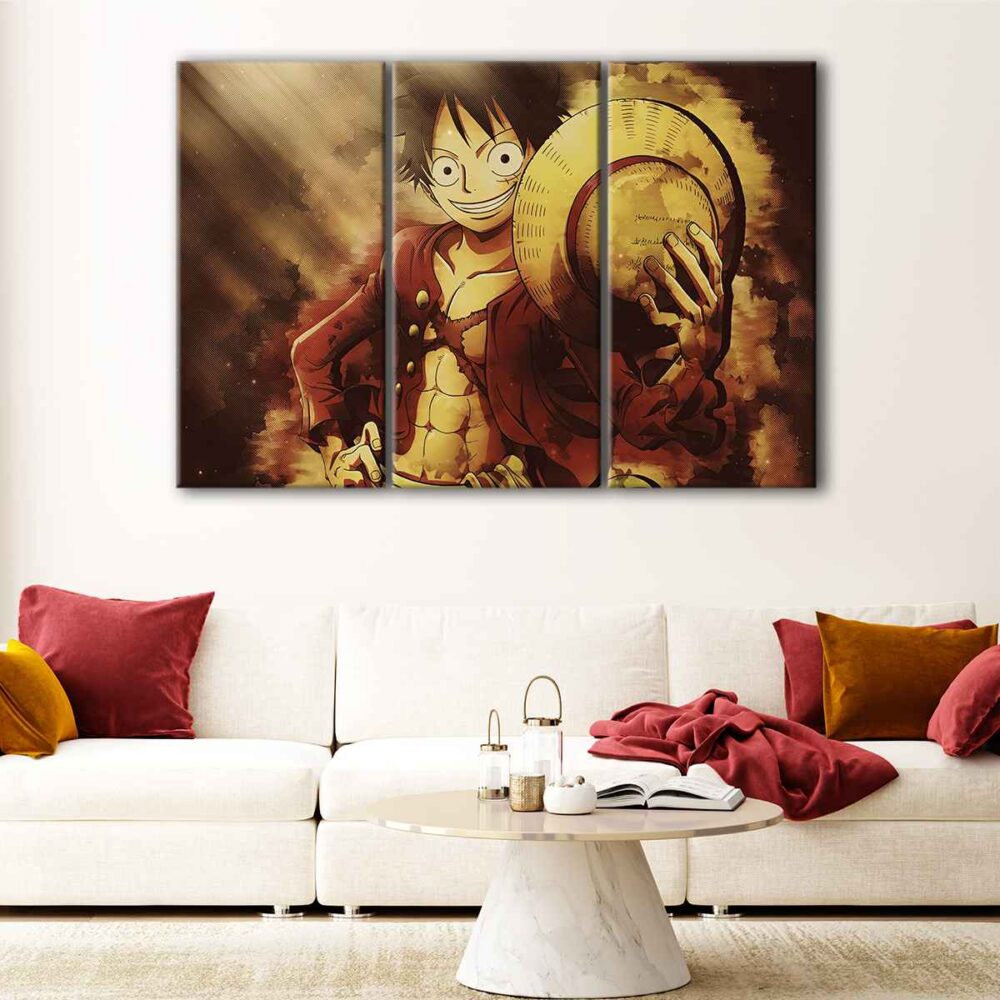 3 panels monkey d luffy canvas art