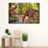 3 panels peaceful jungle canvas art