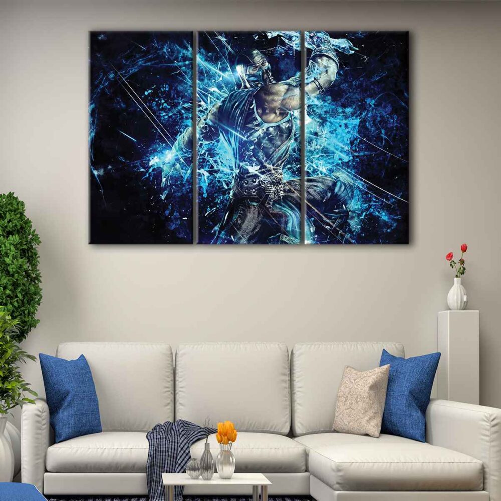 3 panels sub zero fury canvas art