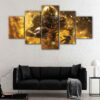 5 panels american football player canvas art