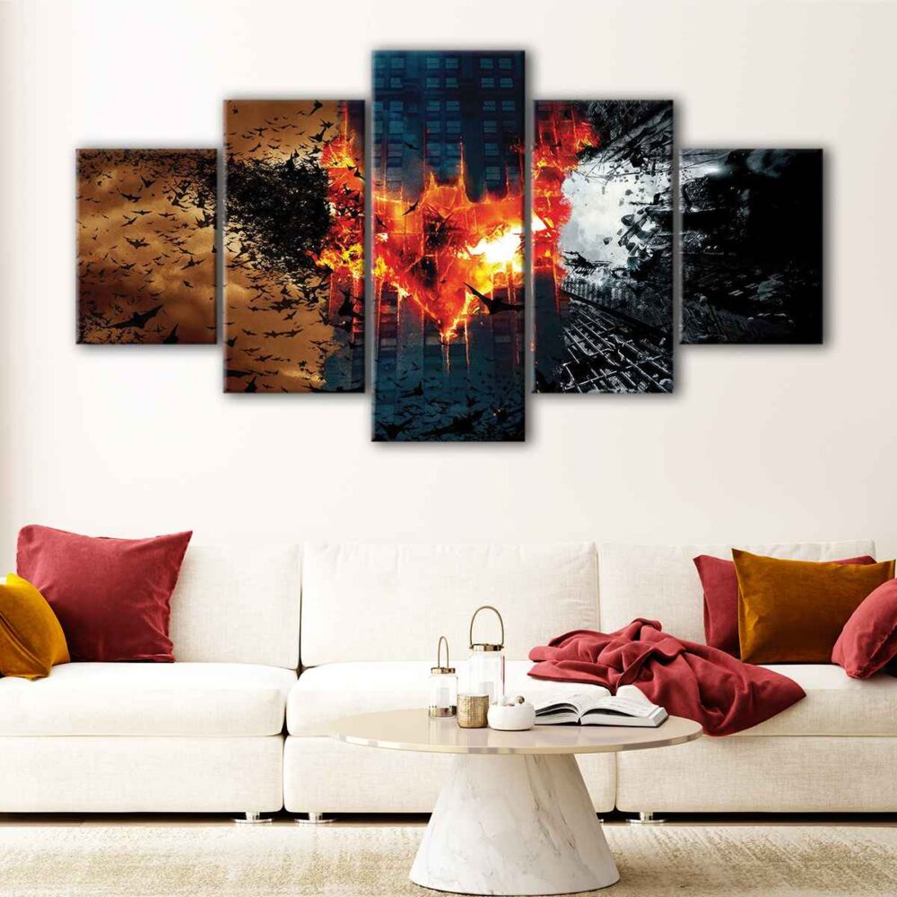 5 panels batman begins canvas art