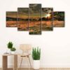 5 panels country summer sunset canvas art