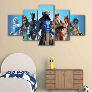 5 panels fortnite heroes canvas art