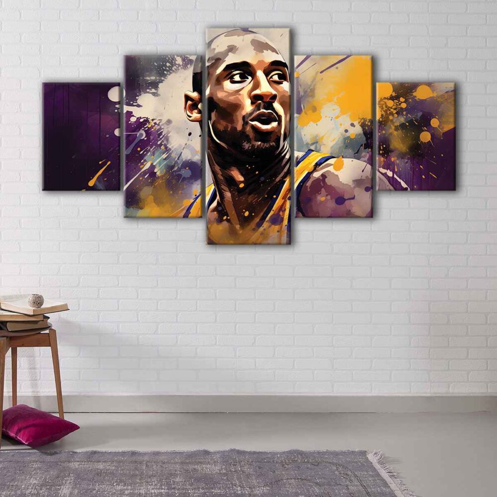 5 panels kobe bryant canvas art