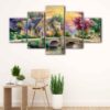 5 panels lamplight manor canvas art