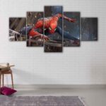 5 panels spider man canvas art