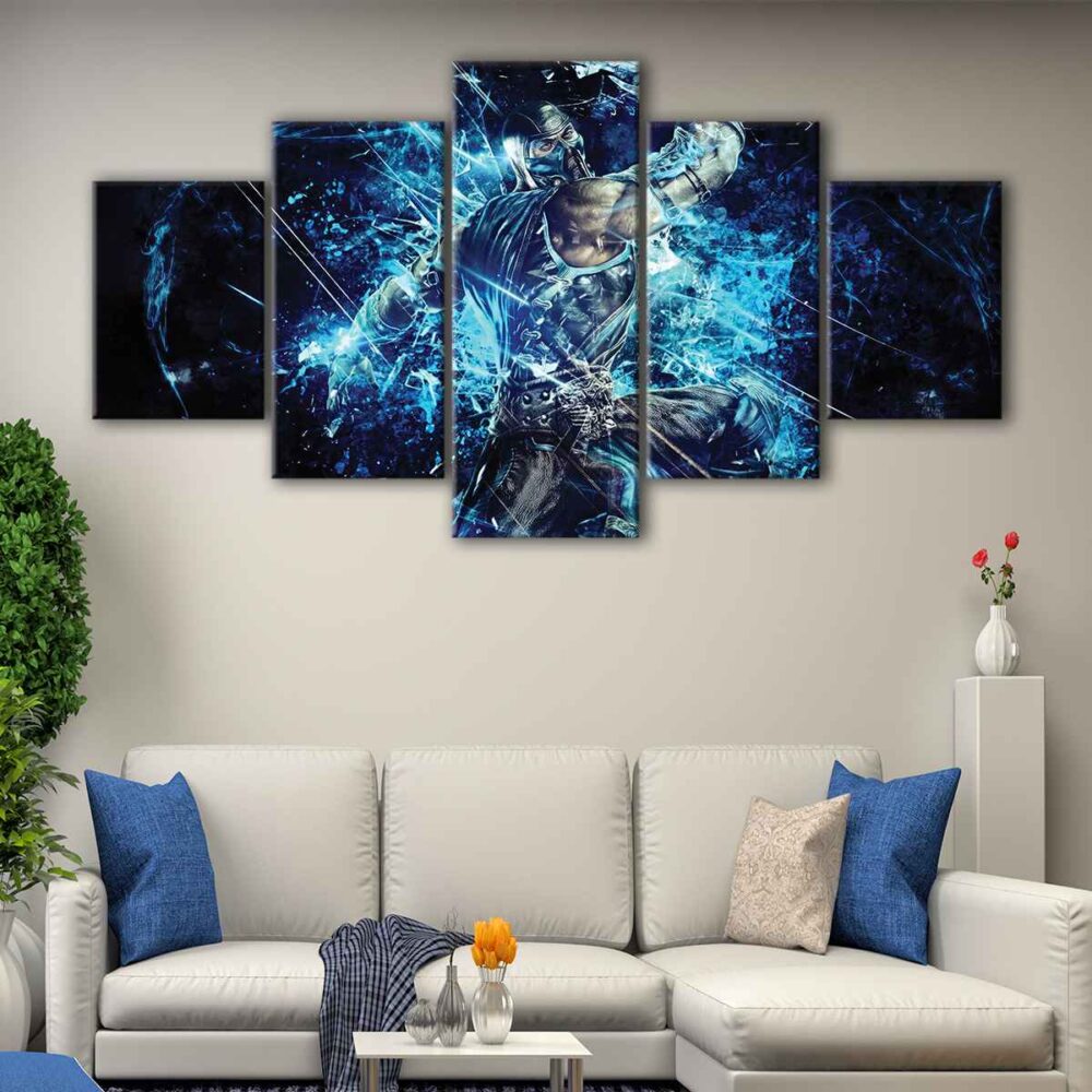 5 panels sub zero fury canvas art