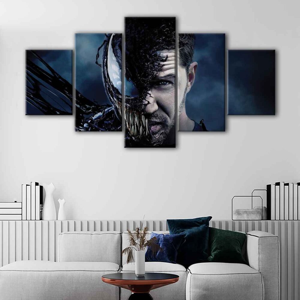 5 panels venom canvas art