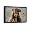 captain jack sparrow framed canvas black frame