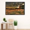 country summer sunset floating frame canvas