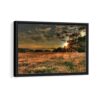 country summer sunset framed canvas black frame