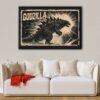 godzilla floating frame canvas