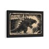 godzilla framed canvas black frame