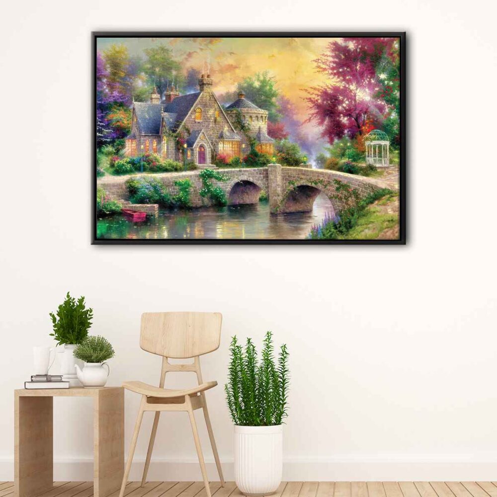 lamplight manor floating frame canvas