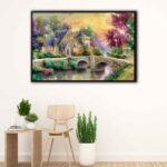 lamplight manor floating frame canvas