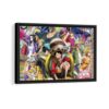 one piece framed canvas black frame