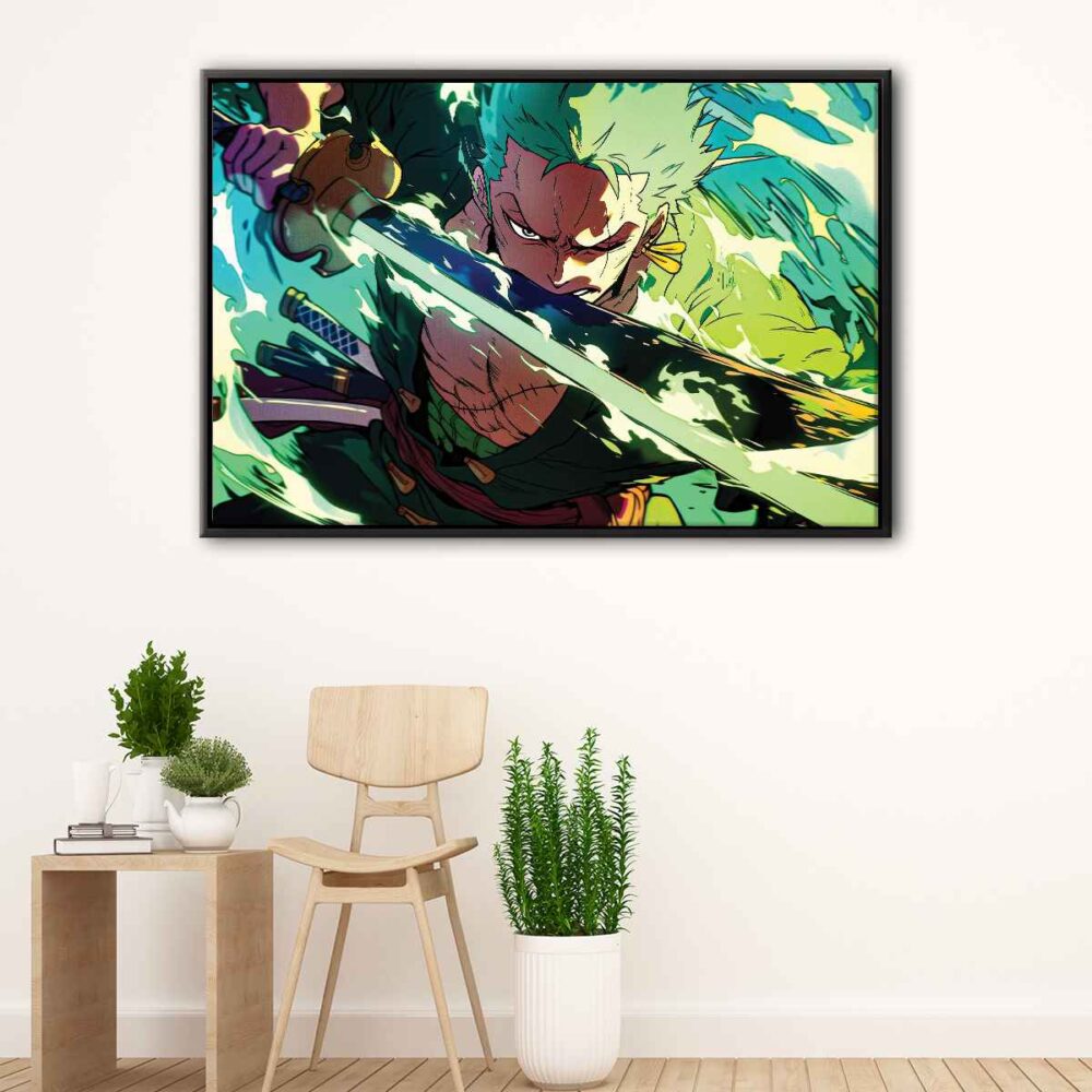 roronoa zoro floating frame canvas